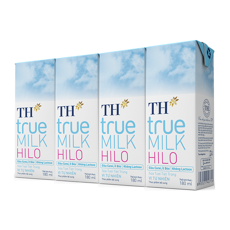 Sữa tươi tiệt trùng TH true Milk ít đường 180ml (lốc 4 hộp) giá tốt Sữa tươi tiệt trùng TH true Milk ít đường 180ml (lốc 4 hộp) giá tốt